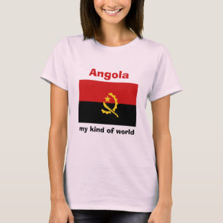 Angola Flag + Map + Text T-Shirt