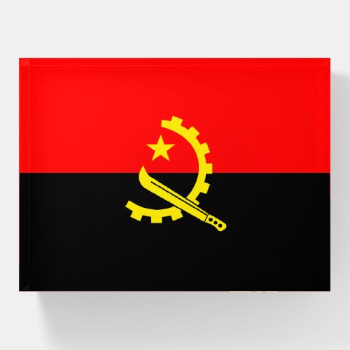 angola flag paperweight