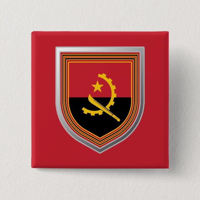 Angola Flag Shield Button (Front)