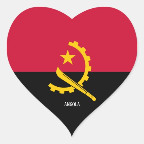 Angola Flag Splendid Patriotic Heart Sticker