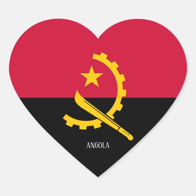 Angola Flag Splendid Patriotic Heart Sticker (Front)