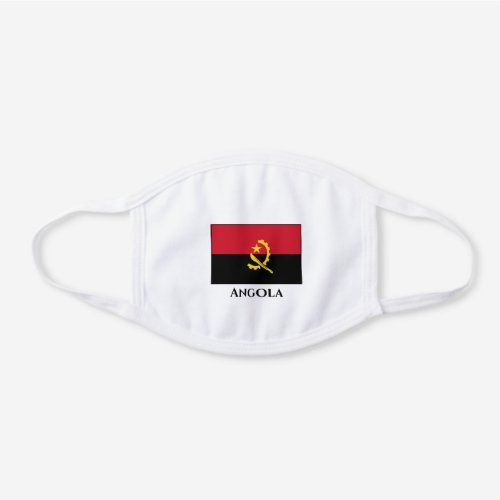 Angola Flag White Cotton Face Mask