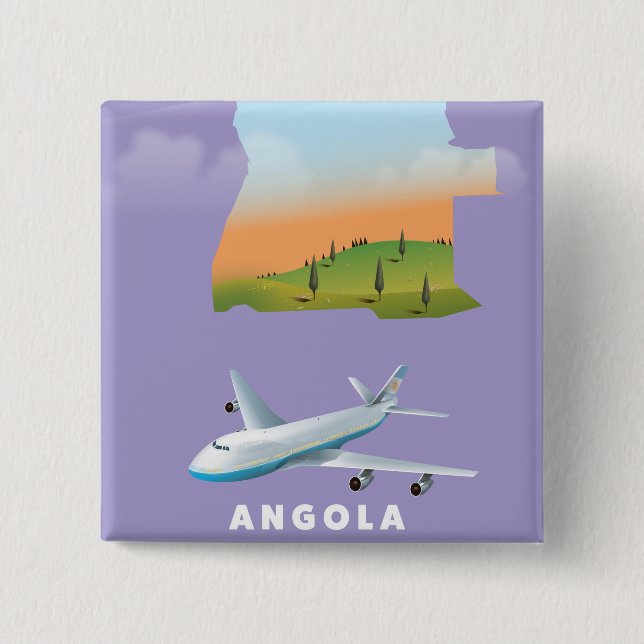 Angola illustrated map poster button (Front)