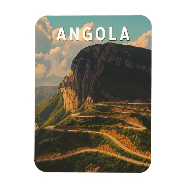 Angola Illustration Travel Art Vintage Magnet (Vertical)