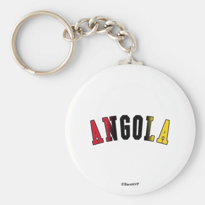 Angola in National Flag Colors Keychain