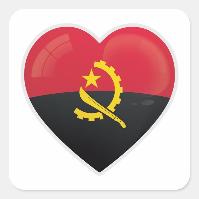 Angola Love Icon Square Sticker (Front)