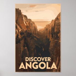 Angola Lubango Travel Art Vintage Poster
