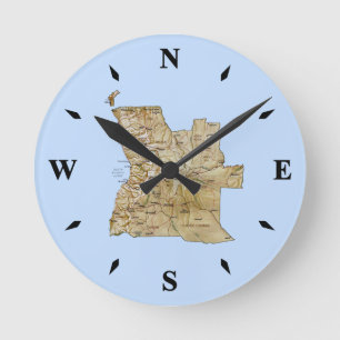 Angola Map Clock