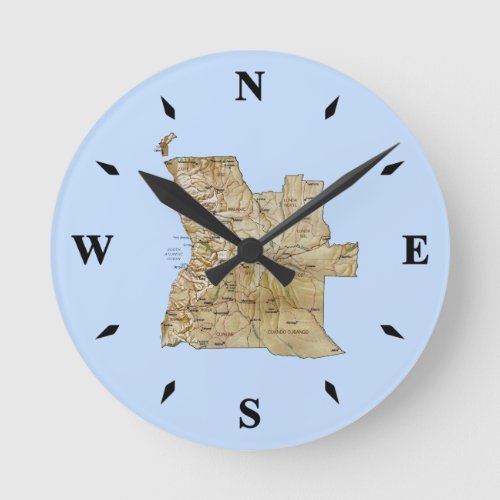 Angola Map Clock