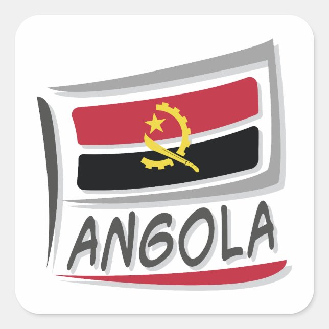 Angola  Pride X Flag Square Sticker (Front)