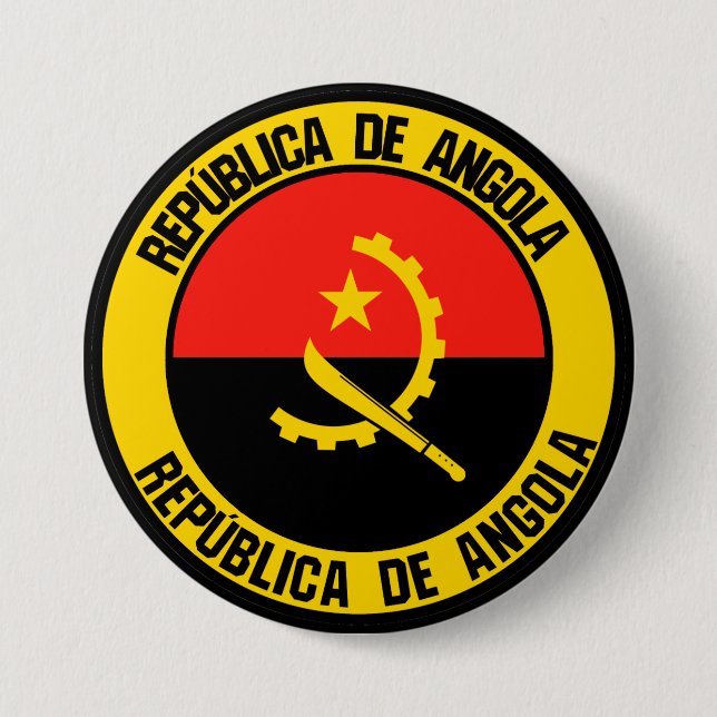 Angola Round Emblem Button (Front)