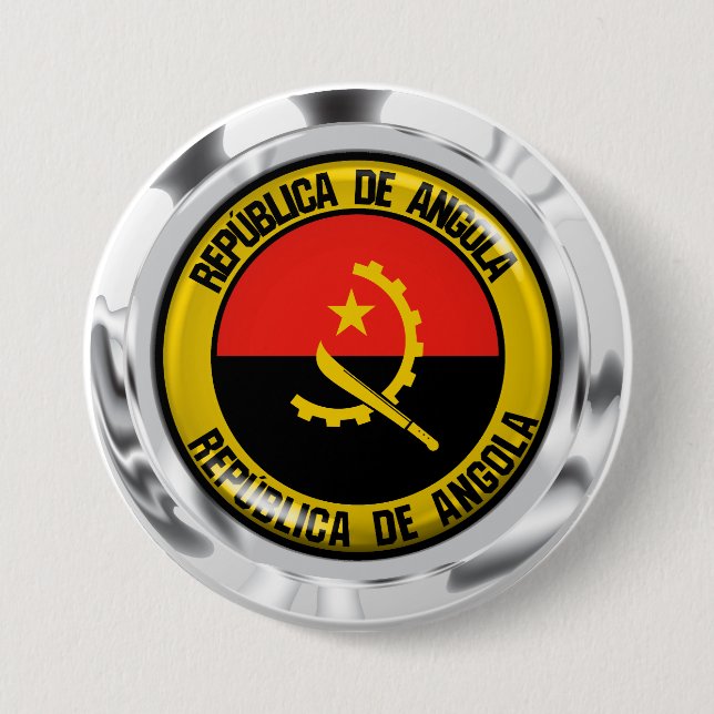 Angola Round Emblem Button (Front)