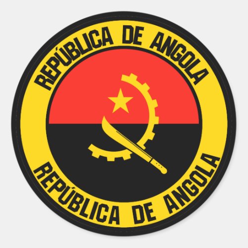 Angola Round Emblem Classic Round Sticker