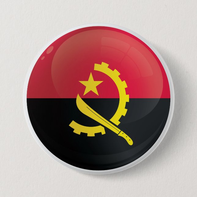 Angola  Round Icon Flag Button (Front)
