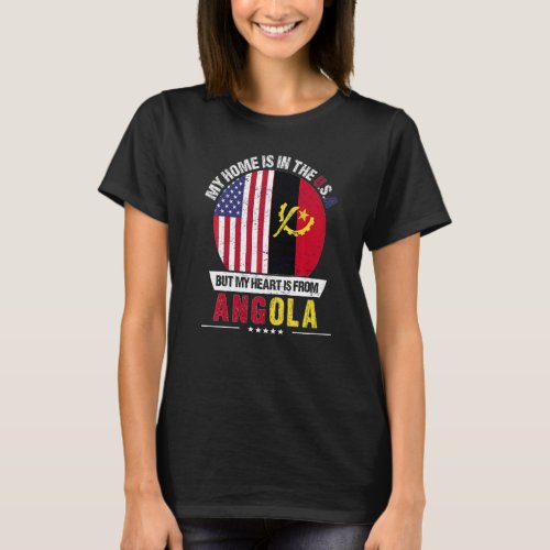 Angolan American Patriot Heart Is From Angola Grow T_Shirt