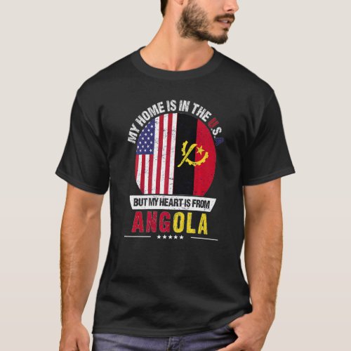 Angolan American Patriot Heart Is From Angola Grow T_Shirt