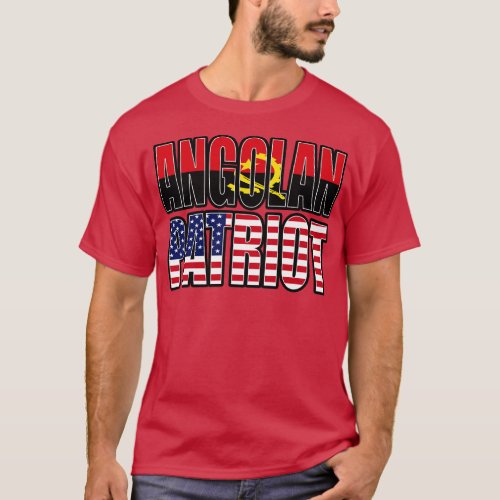 Angolan American Patriot Pride Heritage Flag Gift  T_Shirt