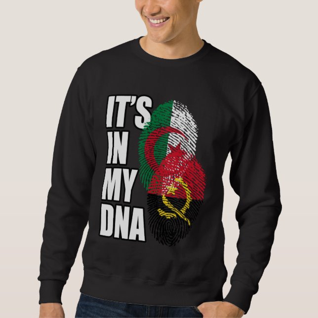 Angolan And Algerian Mix DNA Flag Heritage Sweatshirt (Front)