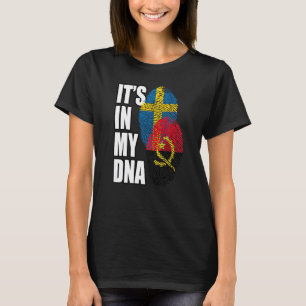 Angolan And Swedish Mix DNA Flag Heritage Premium T-Shirt