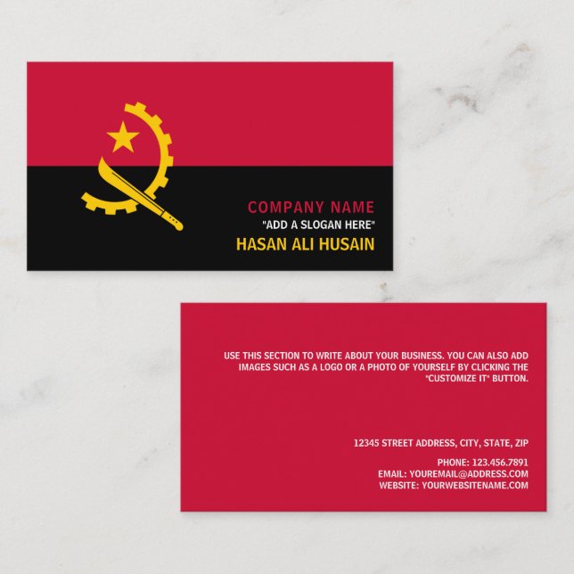 Angolan Flag, Flag of Angola Business Card (Front/Back)