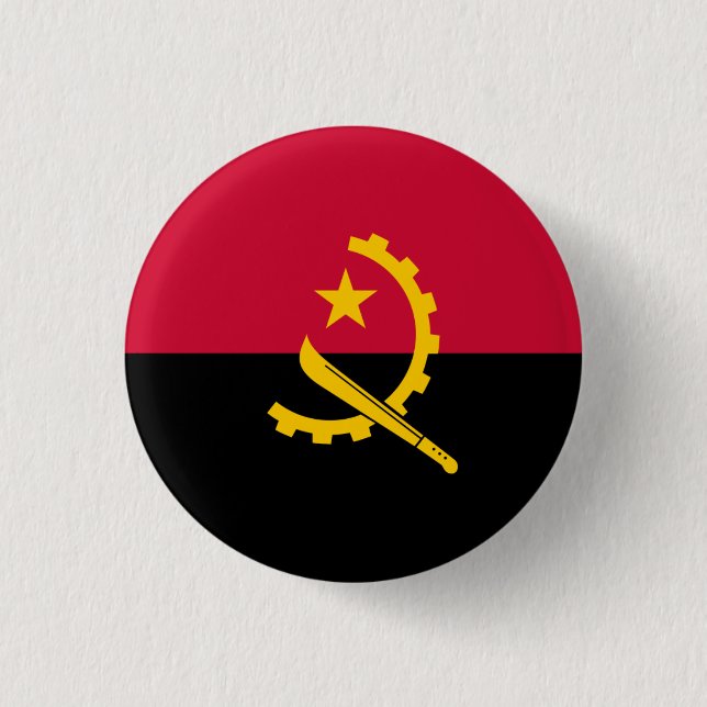 Angolan Flag, Flag of Angola Button (Front)