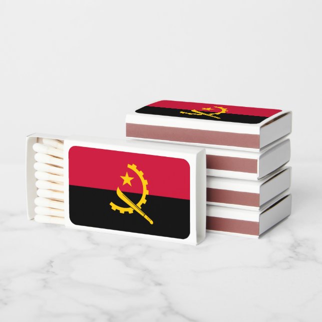 Angolan Flag, Flag of Angola Matchboxes (Stacked)