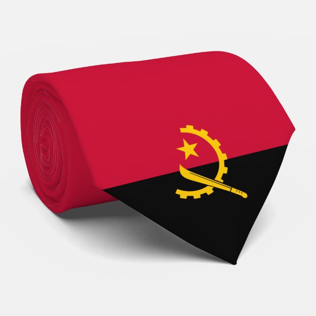 Angolan Flag Neck Tie (Rolled)