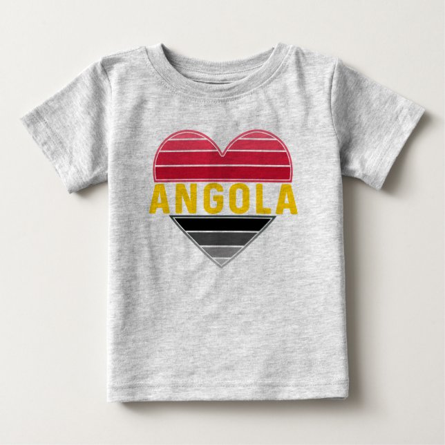 Angolan Heart, I Love Angola Baby T-Shirt (Front)