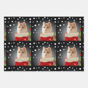 Angora Cat Holiday Wrapping Paper Sheets