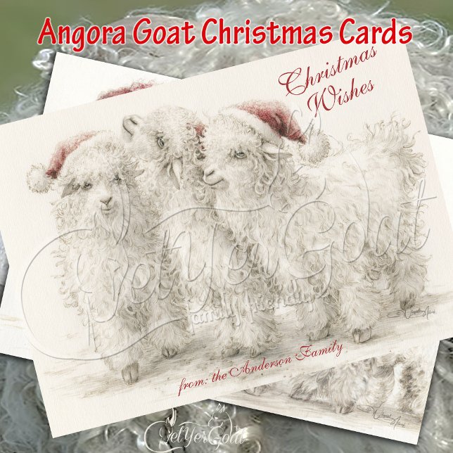 Angora Christmas Goats  Card (Creator Uploaded)