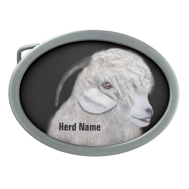 Angora  Goat Belt Buckle (Front)