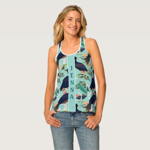 Angora Goat Floral Colourful Custom Pattern Tank Top