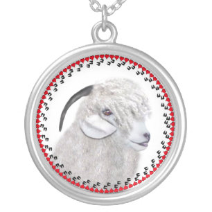 Angora Goat Hearts and Hooves Necklace
