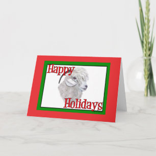 Angora Goat Holiday Christmas Card