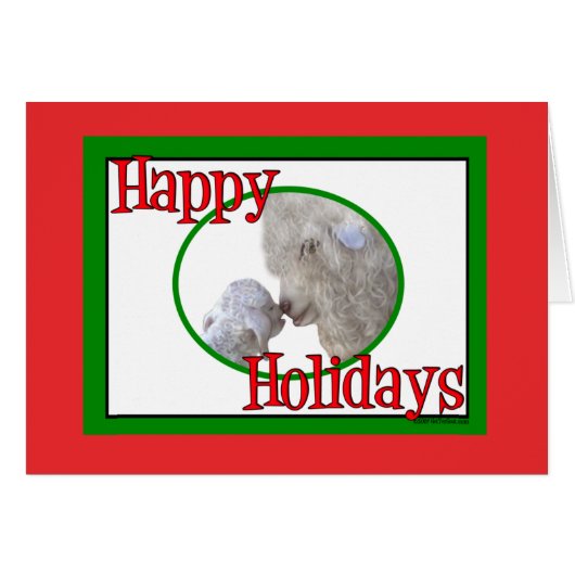 Angora Goat Mom and Baby Holiday Christmas (Front Horizontal)