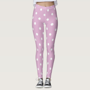 Angora Pink Polka Dots Leggings