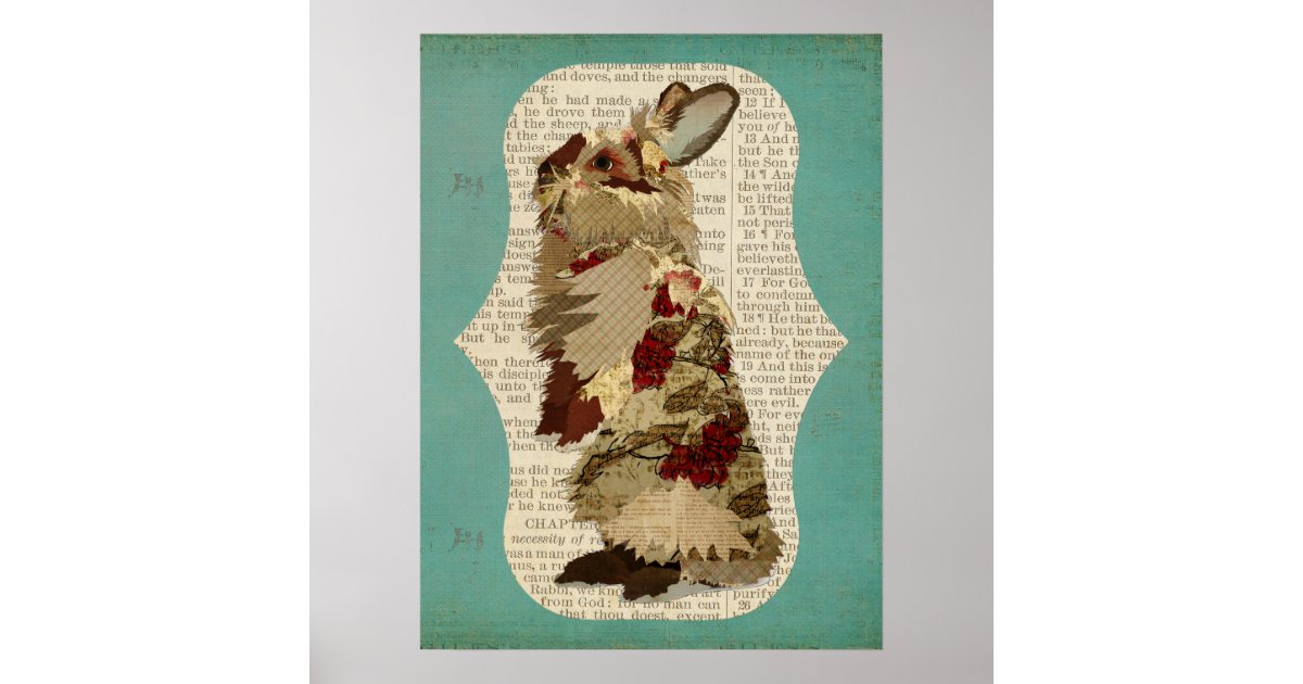 ANGORA RABBIT RETRO Art Poster | Zazzle
