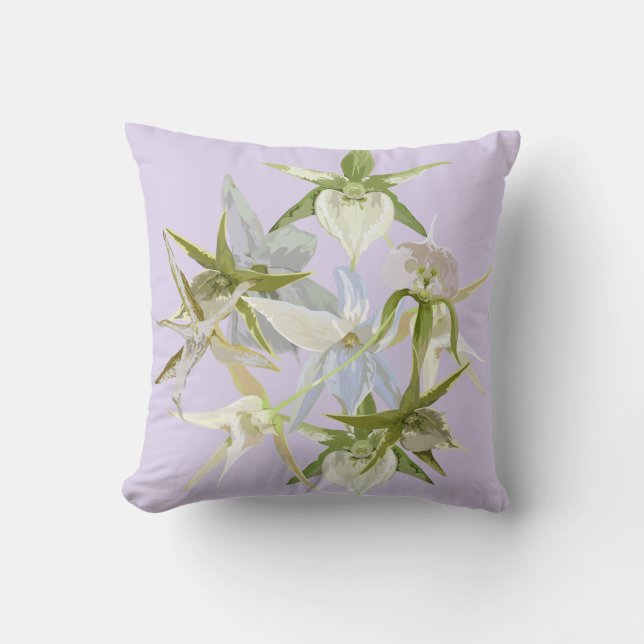Angraecum orchids throw pillow (Front)