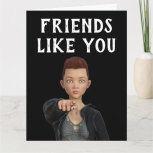 ANGROGYNOUS SHORT HAIRED GIRL FRIENDSHIP CARDS