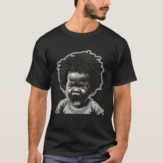 Angry African American Kid Afro Black Pride Fight T-Shirt