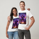 Angry Akuma Street Fighter With Purple Fire Design T-Shirt