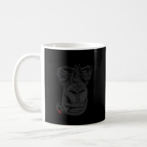 Angry Ape Monkey Cigar Smoking Silverback Gorilla Coffee Mug
