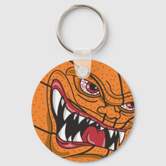 angry basketball keychain