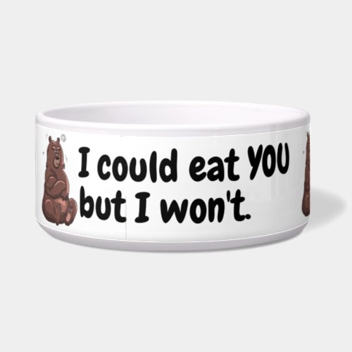 Angry Bear Funny Personalized Bowl