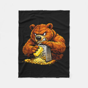 Angry Bear Grating Cheese Grater Fleece Blanket