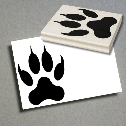 Angry Bear Paw Silhouette Rubber Stamp