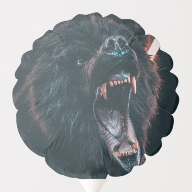 Angry Bear Teeth Black Bear Growl Balloon (Back)