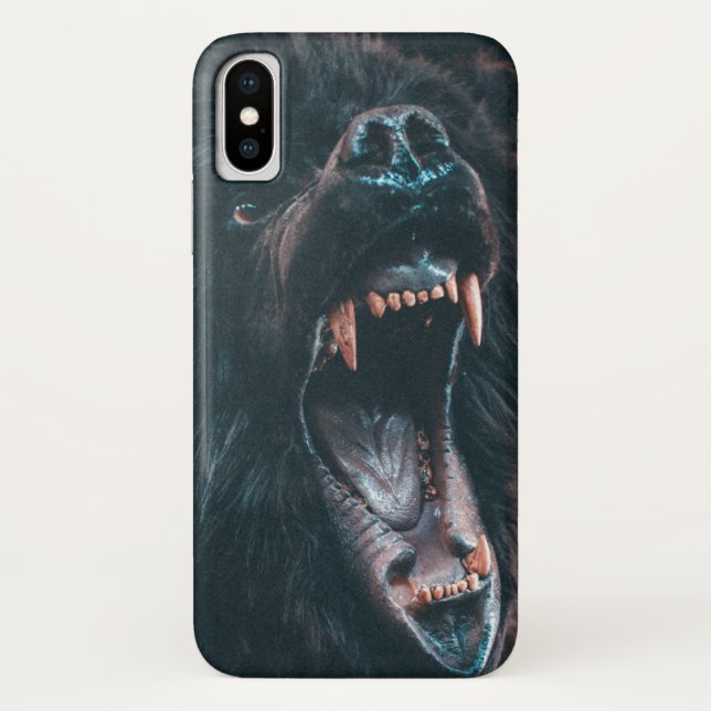 Angry Bear Teeth Black Bear Growl Case-Mate iPhone Case (Back)