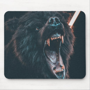Angry Bear Teeth Black Bear Growl Mouse Pad