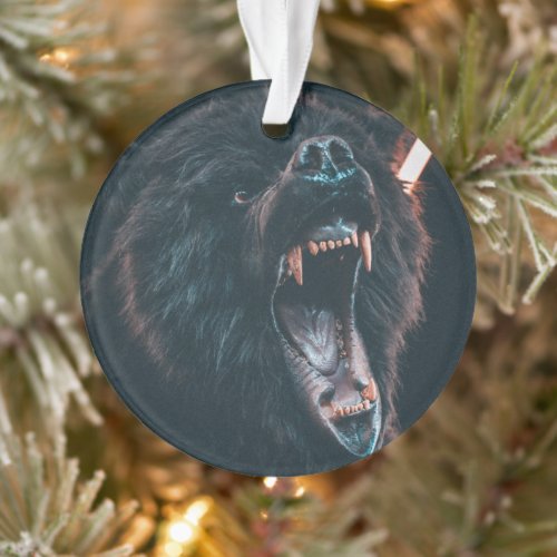 Angry Bear Teeth Black Bear Growl Ornament